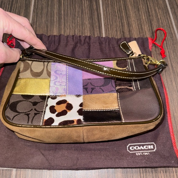 Coach Patchwork Shoulder Bag in Purple, Brown, and Black - Picture 3 of 4